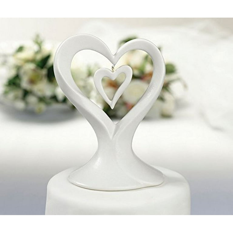 Rose white pendant double heart store wedding cake decoration