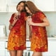 thumbnail image 4 of Easygdp Autumn Leaf Camisón de manga corta para mujer, informal, estampado, 4 of 6