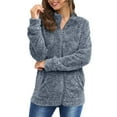 thumbnail image 1 of ManxiVoo Women's Oversized Zip Up Fleece Lined Long Cardigan Jacket Soft Winter Warm Shacket With Pockets S Size Grey, 1 of 9