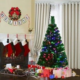 Artificial Christmas Tree Led Multicolor Lights Holiday Window