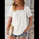 thumbnail image 4 of Tops de Verano para Mujer, Cuello Cuadrado, Elegantes, Informales, con Lunares, Mangas con Volantes, Camisetas Bonitas, Ropa de Moda L, 4 of 9