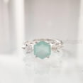 thumbnail image 2 of Hexagon Aqua Chalcedony Ring, 925 Sterling Silver, Women Ring, Natural Chalcedony, Christmas, Thanksgiving, Tiny Dainty Ring, Marquise CZ Ring, Handmade, Statement Jewelry, Wedding, Anniversary Gift, 2 of 8