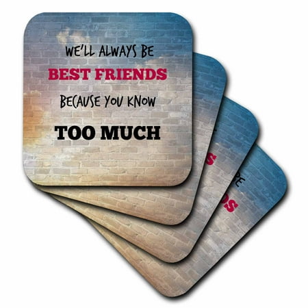3dRose Best friends. Friendship. Saying. - Soft Coasters, set of