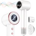 thumbnail image 1 of Rudd Hair Dryer with Diffuser, High Speed Hair Dryer with Display, 110000 RPM Brushless Motor for Fast Drying, 200 Million Negative Inoic Low Noise, White, 1 of 7