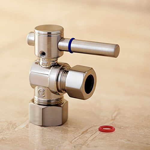 Fauceture CC54408DL 5/8" O.D. Compression, 1/2" O.D. Compression Angle Valve, Satin Nickel