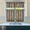 thumbnail image 3 of Zen Meditation Mandala Tier Curtains - Set of 3 with Valance for Farmhouse Kitchen Windows, 3 of 6