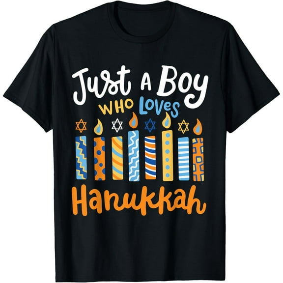 Just A Boy Who Loves Hanukkah Jewish Chanukah Festival T-Shirt