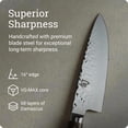thumbnail image 3 of Shun Premier 6" Chef's Knife, Handcrafted Japanese Kitchen Knife for Professional and Home Chefs, VG-MAX Core with Damascus Stainless Steel Cladding, Pakkawood Handle, 3 of 7