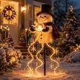thumbnail image 2 of Liaiai Magic Fountain - Flowing Snowflake LED Christmas Garden Light, Solar Powered Outdoor Yard Decor with Stars Warm Glow Garden Stake for Christmas Holiday Decoration,Snowman, 2 of 9