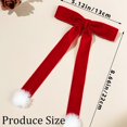 thumbnail image 3 of Fashionable Bows Hair Accessory With Furry Detail For Women Hairpieces Winter Hair Clip For Work Dates And Celebrations Red, 3 of 4