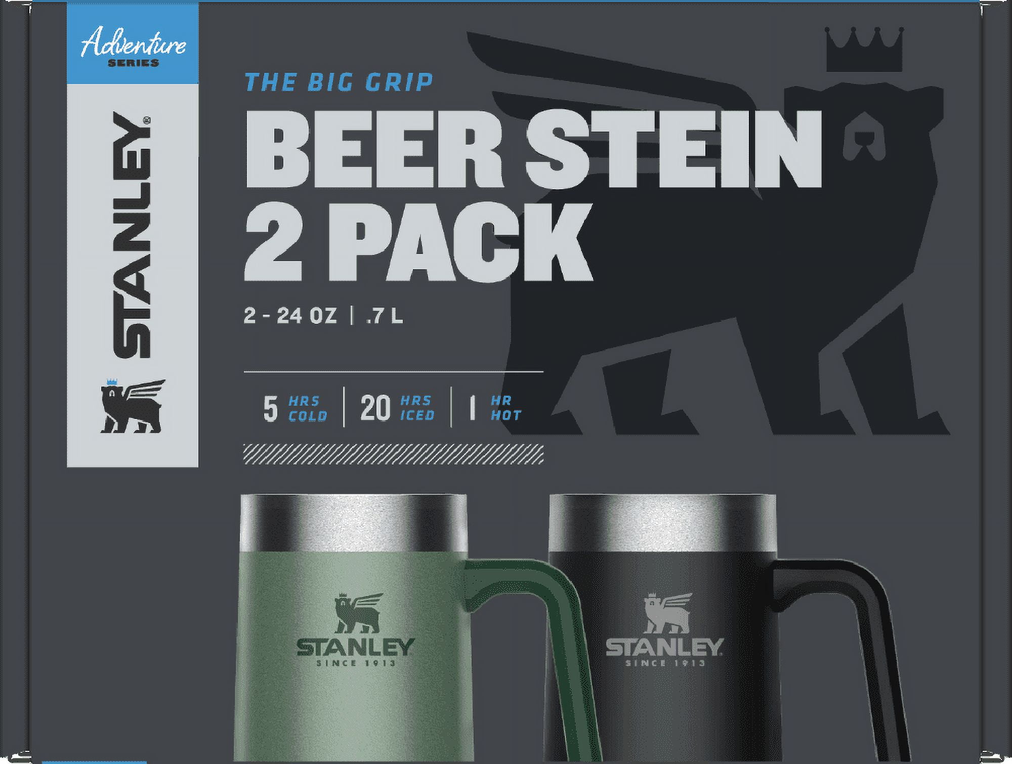 Stanley The Big Grip Beer Stein 10-02874-033 Hammertone Green