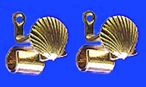 Dollhouse Gold Scallop Shell Drapery Rod Brackets for 1:12 Miniature Curtains