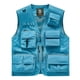 thumbnail image 2 of Ceisia Men's Loose Fit Outdoor Utility Vest Multi-Pocket Breathable Mesh Lining V-Neck Fishing Hiking Volunteer Waistcoat Gifts Sky Blue 3X, 2 of 6