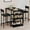 Rustic Black, variant on Kitchen Table Set, Dining Table and Chairs for 2 with Storage Shelf, Dining Room Table Set with 2 Upholstered Chairs, Bar Dining Table Set for Small Spaces, Apartment, Rustic Brown