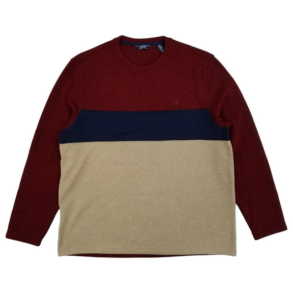 IZOD Mens Port Royale Colorblock Long Sleeve Fleece Crewneck Sweatshirt X-Large