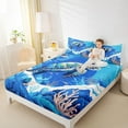 thumbnail image 4 of Feelyou Cartoon Sea Turtle Bed Sheets, Dreamy Ocean Animal King Sheets, Marine Coral Sheet Set, Lightweight Room Decor, 4 Pieces, 4 of 7