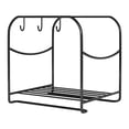 thumbnail image 1 of Estante de baño, soporte de almacenamiento para lavabo con ganchos, ligero, para el hogar, ahorra espacio, práctico y resistente, organizador de soporte de hierro. Negro, 1 of 8