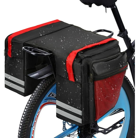 Double Pannier Bags for Bike - Waterproof Bike Cargo Rack Rear Seat Bag Trunk Panniers Pack