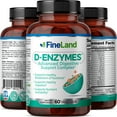 thumbnail image 3 of Fineland Vitamins D-ENZYMES Digestive Enzymes for Bloating, Gas, Indigestion, Vegan, Gluten-Free, 60 Count, 3 of 6