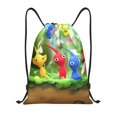 thumbnail image 1 of Pofeuu Pikmin for Water-Resistant 210D Drawstring Bag Compact Foldable Design Gym Yoga Travel Essentials Lightweight Carryall-Small, 1 of 6