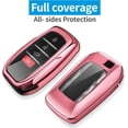 thumbnail image 3 of Key Fob Cover Compatible with Toyota Camry 4Runner Land Cruiser Mirai Venza RAV4 Sienna Tacoma Corolla Highlander Grand Highlander Prius Sequoia Fortuner 2018-2026 4 Button Keychain,Pink, 3 of 6