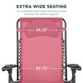 thumbnail image 3 of Best Choice Products Oversized Zero Gravity Chair, Folding Outdoor Patio Recliner w/ Cup Holder - Pink, 3 of 7