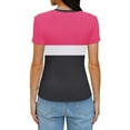 thumbnail image 5 of Odbmxy Womens Plus Size T Shirts Crop Short Sleeve Summer Ladies Tops Color Block Pink Slim Sports Casual Tops, 5 of 5