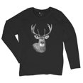 thumbnail image 5 of Deer Portrait Women's Long Sleeve T-shirt Monochrome Buck Head Nature Whitetail Wildlife Antlers Forest Rustic Hunt Trophy, 5 of 7