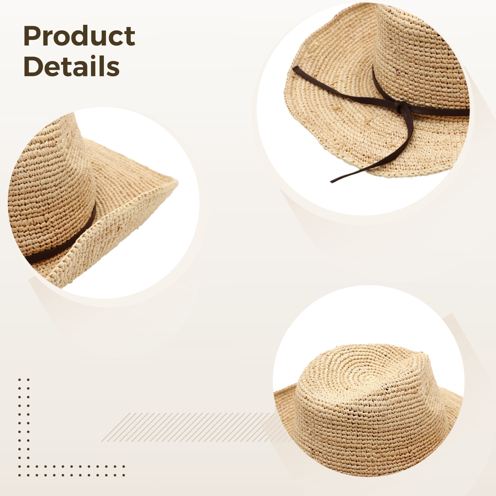 Men's and Women's Straw Hat, Summer Wide Brim Beach Hat, Unisex Lightweight Raffia Straw Hat for Sun Protection, Comfortable, Breathable, Stylish Design, Great for Outdoor Activities