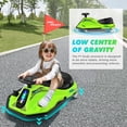 thumbnail image 6 of 24V 360 Degrees Rotating Ride On Drift Car Electric Drifting Go Kart Kids Gifts with High/Low Speed,24V Brushless Motor,Flashing Lights,Flag,Music,Bluetooth(Green), 6 of 11