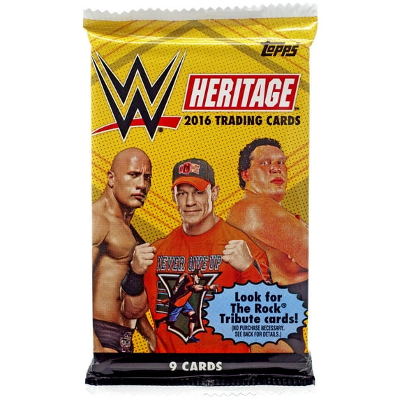 WWE Wrestling Topps 2016 Heritage Trading Card Pack (9 Cards)