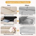 thumbnail image 4 of Lumiinofami Sectional Sleeper Sofa Bed, Corduroy Upholstered Sofa Couch with Storage for Living Room, Beige, 4 of 8