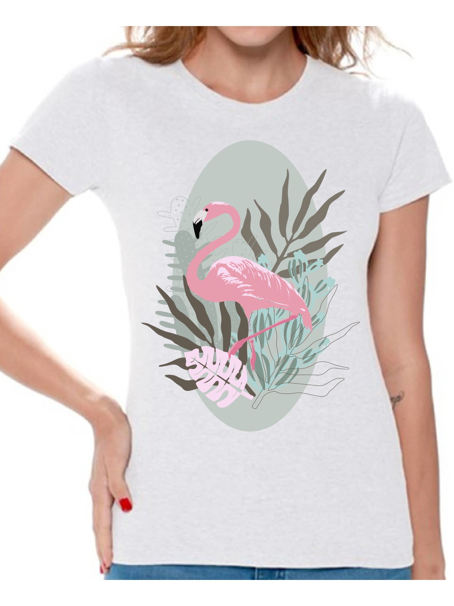 Awkward Styles - Awkward Styles Tropical Flamingo Womens T-Shirt Pink ...