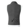thumbnail image 3 of Mens Casual Vests Herringbone Tweed Waistcoat Vintage V-Neck Retro Wedding Travel Workwear Vest With Pockets, 3 of 5