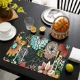 thumbnail image 3 of Pioneer Flower Floral Print Pattern Summer Placemats Table Placemats Set Of 6-Linen Kitchen Washable Placemats Table Mats 12x18 Inch Non-Slip Heat Resistant, 3 of 5