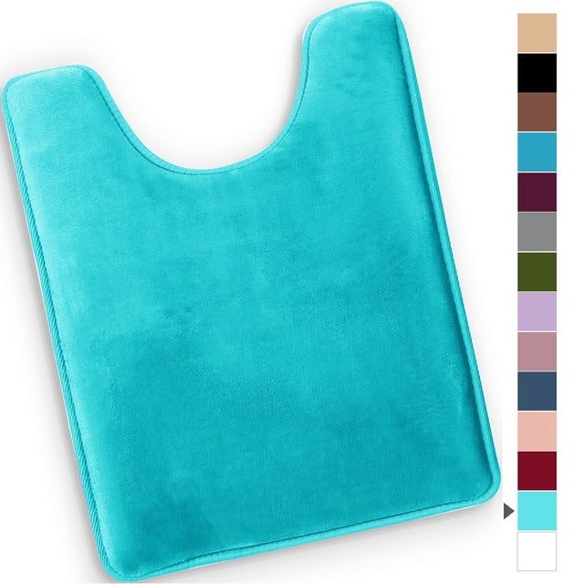 Alfombras de baño ComfiTime de espuma viscoelástica Antideslizantes con superficie de terciopelo suave y absorbente Verde azulado