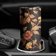 thumbnail image 3 of 20oz Pioneer Flower Floral Print Pattern Skinny Tumblers Stainless Steel Tumbler with Lid and Straw,Vacuum Insulated Double Wall Travel Tumbler Cups with Cleaning Brush for Coffee,Tea, 3 of 6