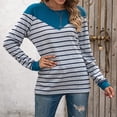 thumbnail image 4 of Mujeres Cuello Redondo Rayas Manga Larga Bloque De Color Jersey Tops Sudaderas Camisas Blusas para Oficina En Casa Verde M, 4 of 7