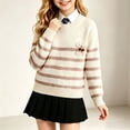 thumbnail image 6 of Girls Mock Neck Loose Knit Sweaters Kids Long Sleeve Warm Cute Fashion Pullover Tops 4-12 Years Khaki 11-12 Years, 6 of 6