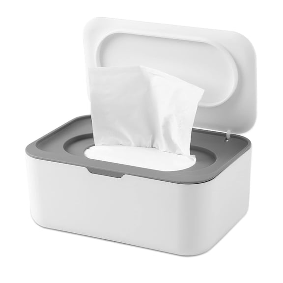 Wipes Dispenser Baby Wipe Holder with Lids, Keeps Wipes Fresh, Refillable Wipes Container with Sealing Design, Bathroom Tissues Wipes Case Box, Grey