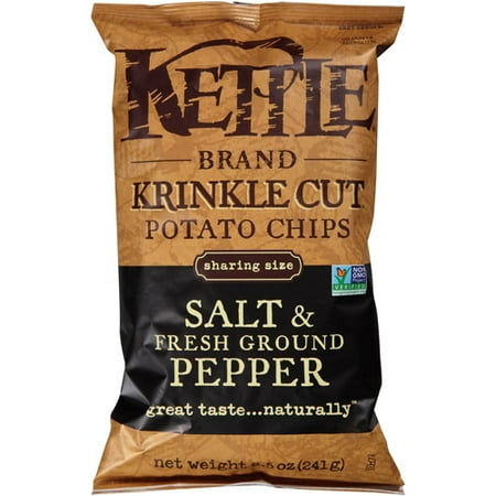 - Kettle Brand Salt & Fresh Ground Pepper Krinkle Cut Potato Chips, 8.5 oz, (Pack of 12)