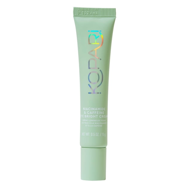 Kopari Niacinamida y cafeína Crema brillante para ojos desvanece las ojeras y reduce la hinchazón Aprieta y suaviza la apariencia de las arrugas 0.5 oz