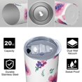 thumbnail image 4 of Floral 20 Oz Stainless Steel Skinny Tumbler – Vacuum Insulated Slim Travel Cup with Lid & Stainless Steel Straw, 360° Full Wrap Printed Tumbler for Home, Office & Outdoor Use, Flowers, 4 of 6
