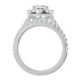 thumbnail image 6 of Unique Moments 2 Ctw Lab Grown Princess Halo Diamond Engagement Matching Wedding Ring Set 10K White Gold, 6 of 6
