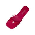 thumbnail image 2 of Women's Flat Sandals Summer Comfortable Square Open Toe Slip On Leather Slide Sandals Hot Pink 6, 2 of 7