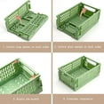 thumbnail image 5 of Glaciersei 4 Pack Mini Pastel Crates for Storage, Small Plastic Folding Baskets, Colorful Organizing Crates for Bedroom Office Classroom Bathroom Desktop Drawer Shelf（5.9x3.9x2.2in）, 5 of 5
