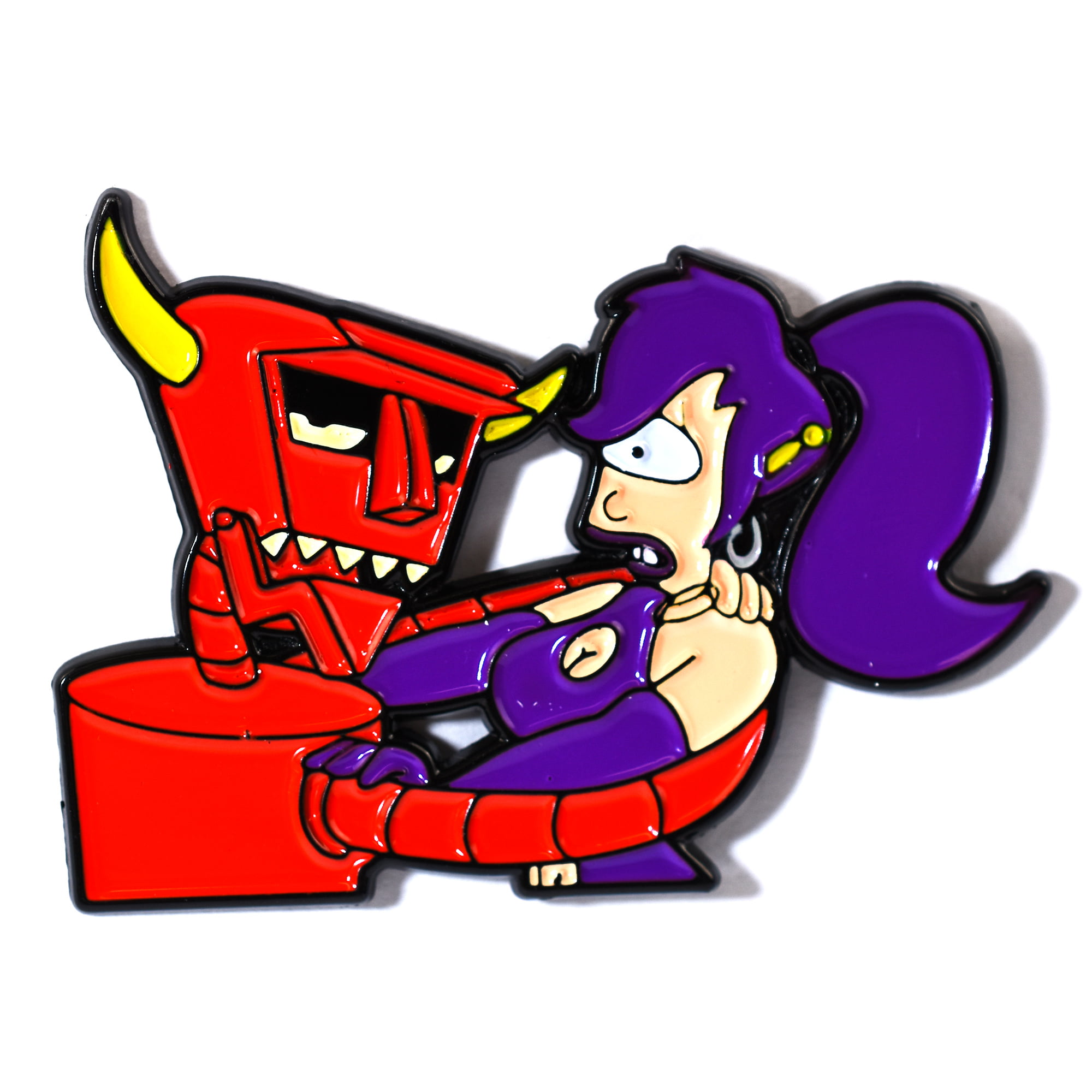 Futurama Robot Devil And Leela Enamel, Futurama Shower Curtain