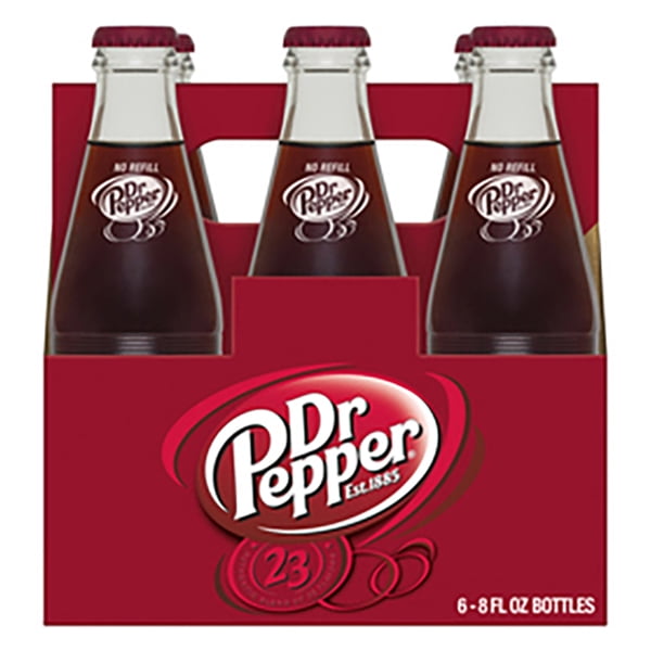 Dr. Pepper 8 oz Glass Bottles Pack of 6