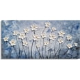 thumbnail image 2 of HFDF Floral Canvas Wall Art Hand Painted Blue and White Heavy Textured Painting Modern Abstract Flower Pictures Contemporary Artwork for Living Room Bedroom Office Decoration 24x16inch Framed, 2 of 7