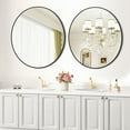 thumbnail image 4 of Large Round Mirror for Wall,Gold Circle Mirror,HD Eco-Friendly Round Bathroom Mirror for Over Sink,Big Matte Gold Metal Framed Wall Mirror for Wall,Vanity,Living Room,Easy to Install, 4 of 11